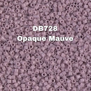 Miyuki Delica 11/00,  DB728 Opaque Mauve,  1-3-5-10 Grams Pockets