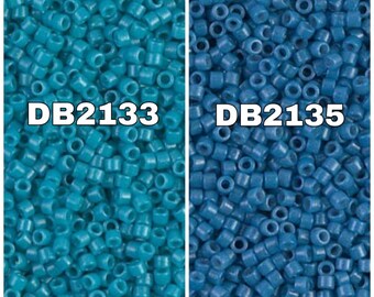 Miyuki Delica 11/0 Cylinder Beads, Azure & Juniper Berry, 5-10 Grams