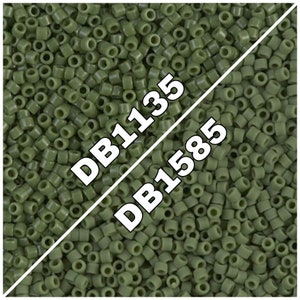Miyuki Delica 11/00, DB1135 Opak Avokado, DB1585 Matt Opak Avokado, 1-3-5-10 Grams Fickor