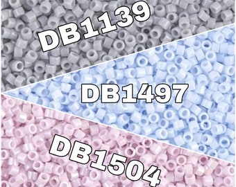Miyuki Delica 11/00, Pastel Colours Series, DB1139, DB1504, DB1497, 1-3-5- 10 Grams Pockets