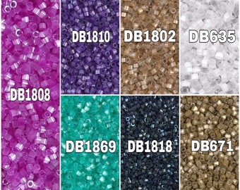 Miyuki Delica 11/00 Silk Satin Series, DB1808, DB1810, DB1869, DB671, DB1802, DB1818, DB635 , 5-10 Grams Pockets