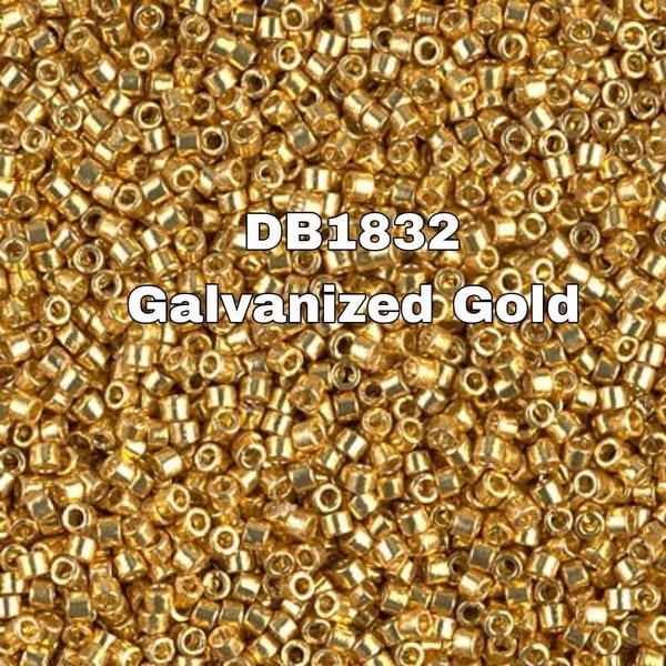 Miyuki Delicas 11/0, DB1832 Galvanized Gold , 1-3-5-10 Grams Pockets