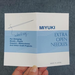 Miyuki Extra Open Needles, Miyuki Big Eye Needles, 5,5 cm, 1 Piece, For Miyuki, Seed Beads, for those who have difficulty seeing