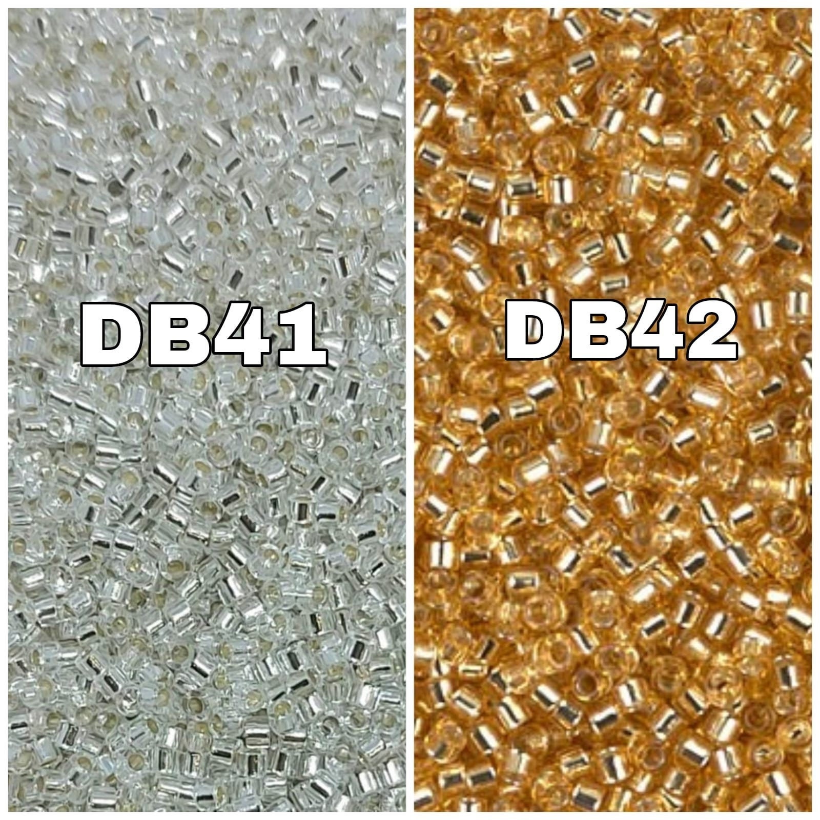 Miyuki Delica 11/00, DB41 Crystal Silver Lined, DB42  Gold Silver Lined, 3-5-10 Grams Pockets