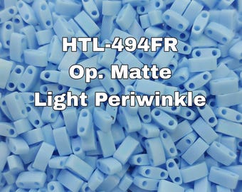 Miyuki Half Tila Beads HTL-494FR Op. Matte Light Periwinikle , 2 Holes, 5-10 Grams Pocket