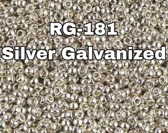 Miyuki Round Seed Beads 11/00 , RG-181 , Silver Galvanized , Miyuki Rocailles, 5-10 Grams