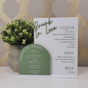 Menu de mariage, minimaliste, script, menu, carte de menu de table de mariage, grand menu, élégant panneau de menu en acrylique pour bar, décoration de fête de fiançailles