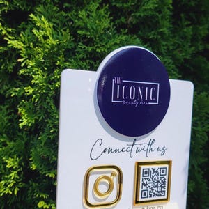 Multi QR Code Business Instagram Facebook Social Media Sign | Salon Sign | Beauty Sign