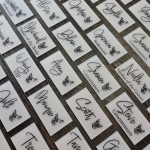 Marque-places pour mariage, Cartes de nom découpées au laser, Noms d'invités, marque-places pour mariage, Prénom en acrylique, Couverts pour la mariée et le marié, Plan de la table