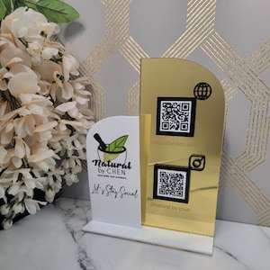 Acrylic QR Code Sign Business Instagram Facebook Social Media Sign | Salon Sign | Beauty Sign | Boutique Sign