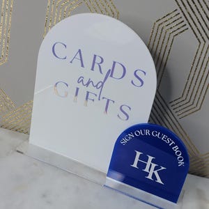 Enseigne acrylique moderne pour cartes et cadeaux - Décoration de mariage élégante, présentoir de réception personnalisé