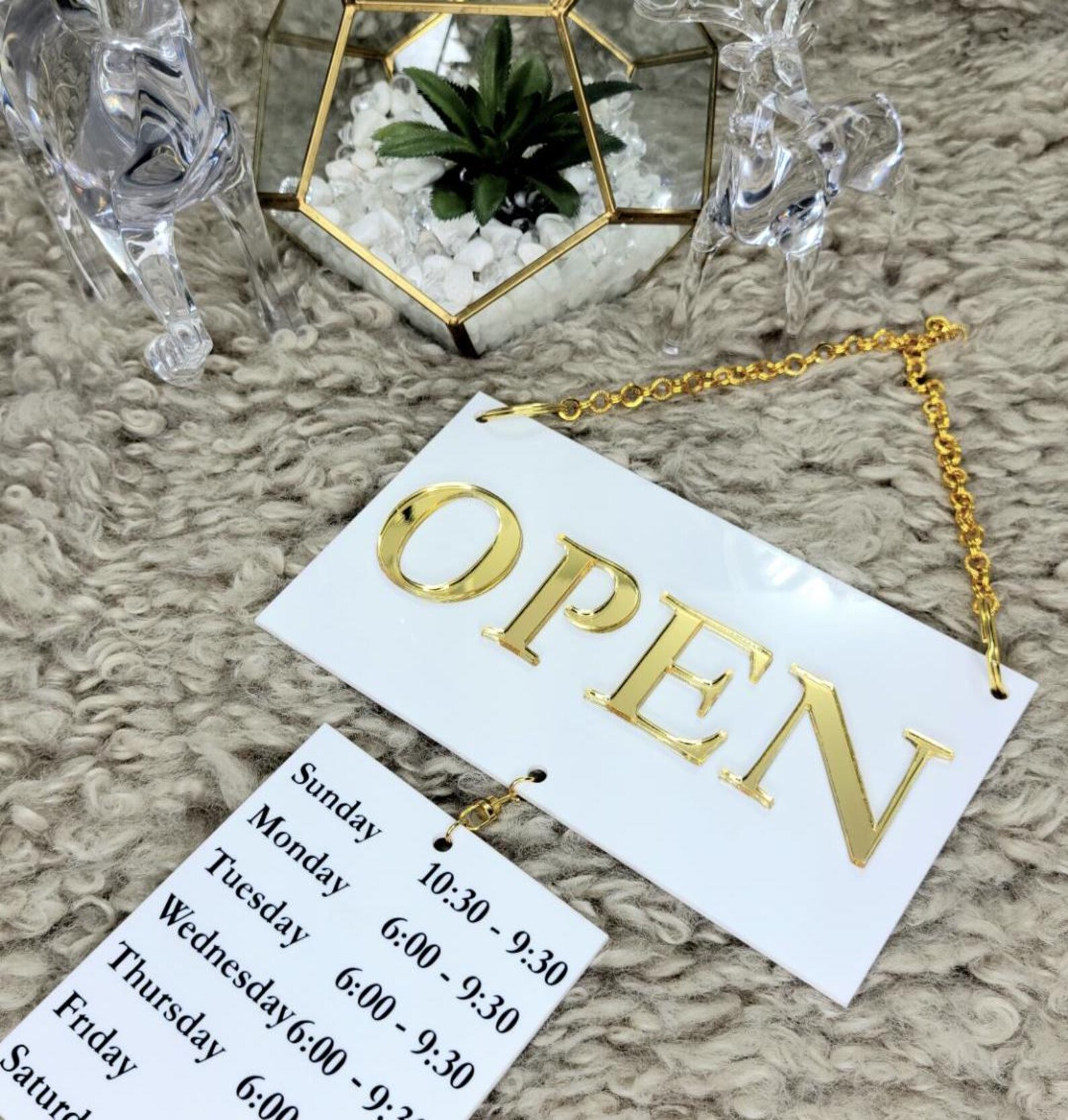 Custom 3D Acrylic Open/close Sign - Modern Business Door Sign, Double ...