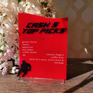 Stylish Acrylic Menu Sign for Bar | Customized Wedding Menu Board | Engagement Party Decor | The Bar | Hockey Menu | Bar Mitzvah