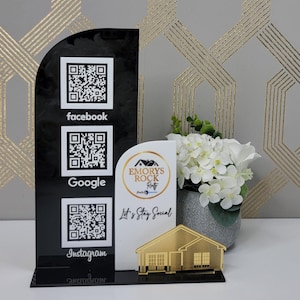 Multi QR Code Business Instagram Facebook Social Media Sign | Salon Sign | Beauty Sign