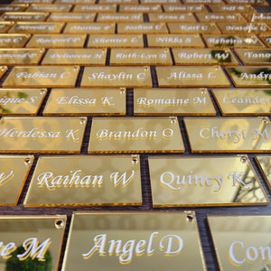Marque-places pour mariage, Cartes de nom découpées au laser, Noms d'invités, marque-places pour mariage, Prénom en acrylique, Couverts pour la mariée et le marié, Plan de la table