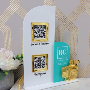 Multi QR Code Business Instagram Facebook Social Media Sign | Salon Sign | Beauty Sign