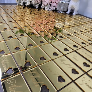 Marque-places pour mariage, Cartes de nom découpées au laser, Noms d'invités, marque-places pour mariage, Prénom en acrylique, Couverts pour la mariée et le marié, Plan de la table