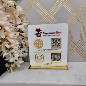 Multi QR Code Business Instagram Facebook Social Media Sign | Salon Sign | Beauty Sign