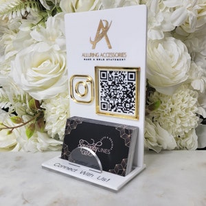 アクリル QR コード サイン ビジネス Instagram Facebook ソーシャル メディア サイン | サロン サイン | 美容サイン | カード ホルダー