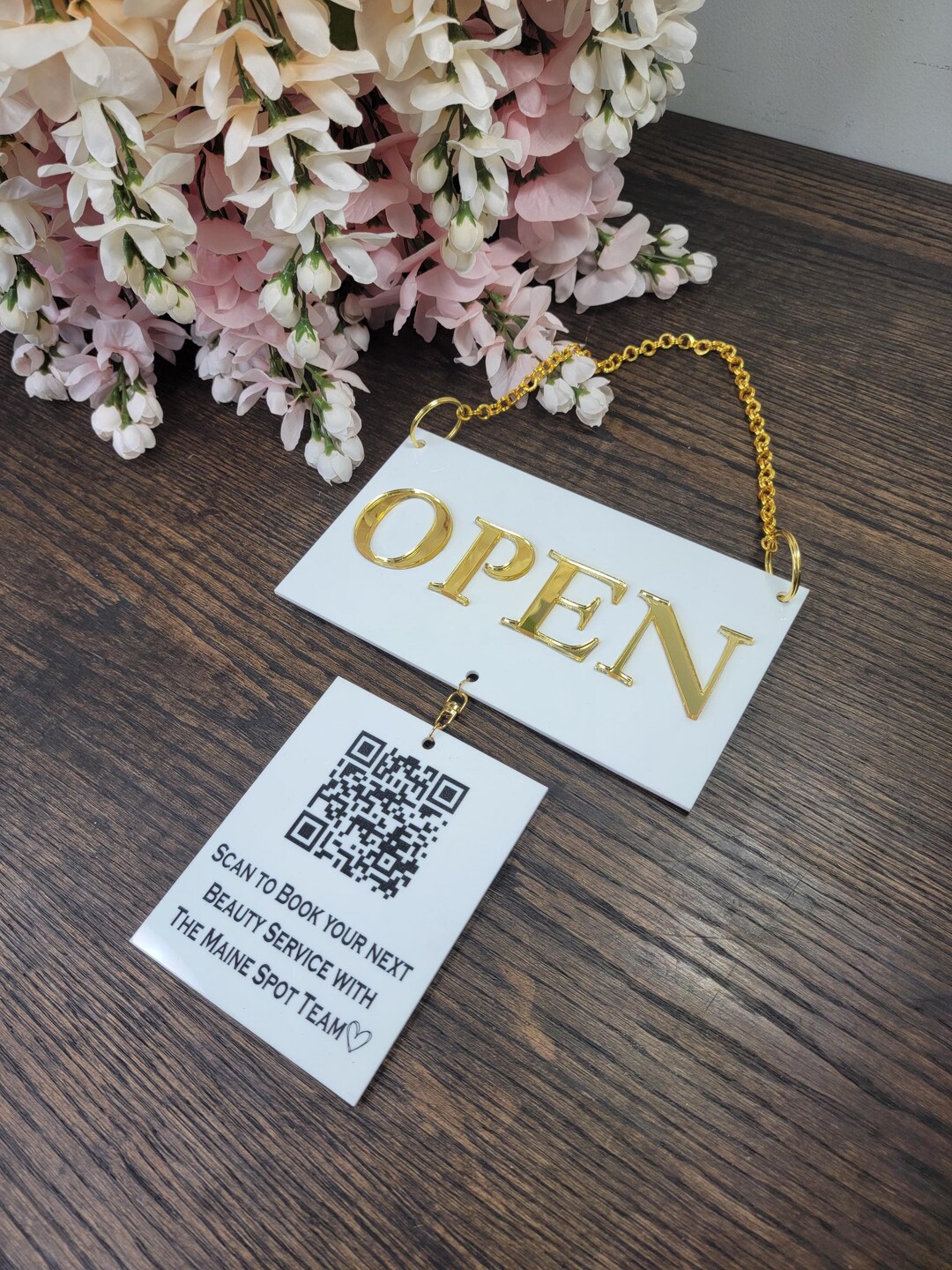 Custom 3D Acrylic Open/close Sign - Modern Business Door Sign, Double ...