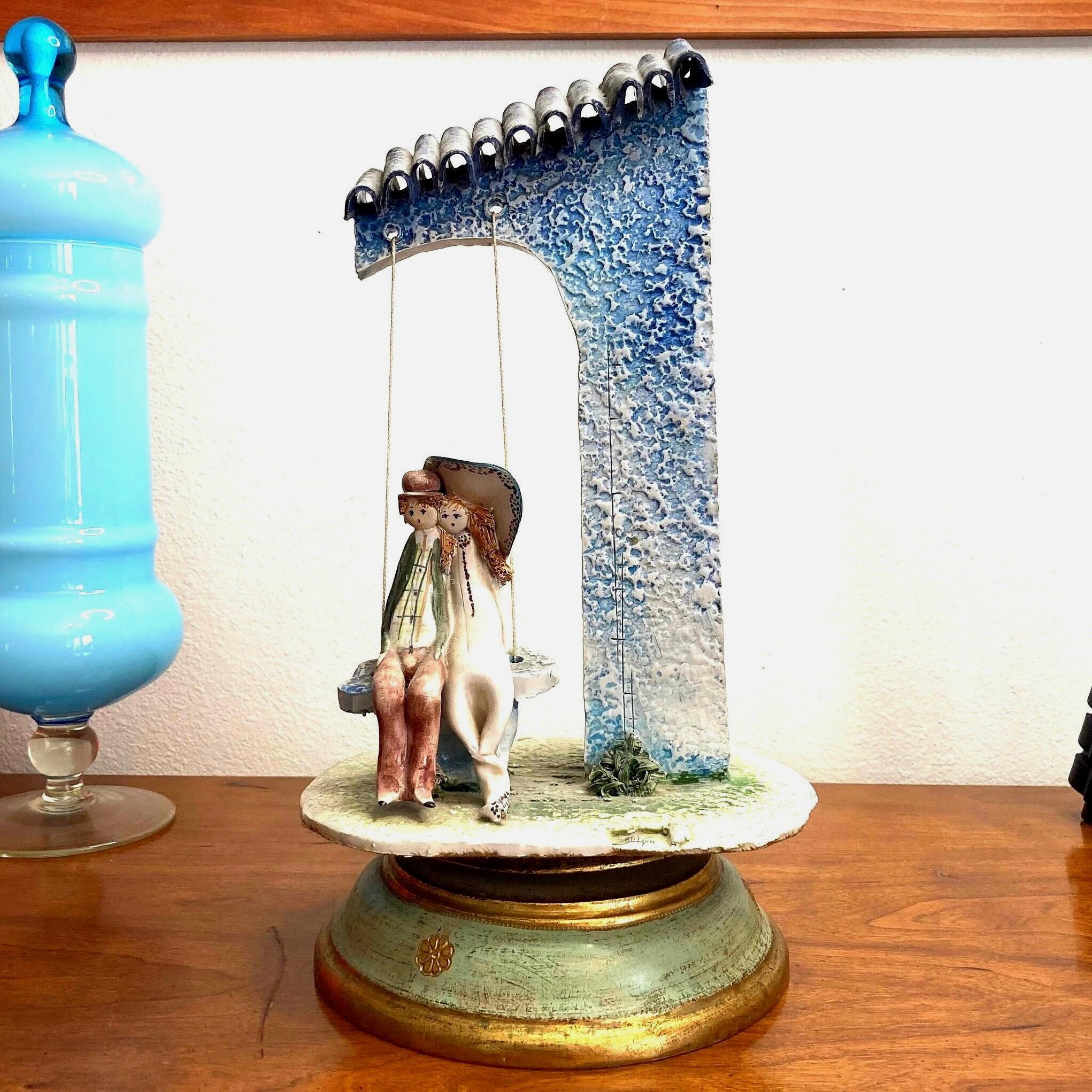 R081. Lo Scricciolo イタリア製 フィギュリン 置物 2点セット / 西洋