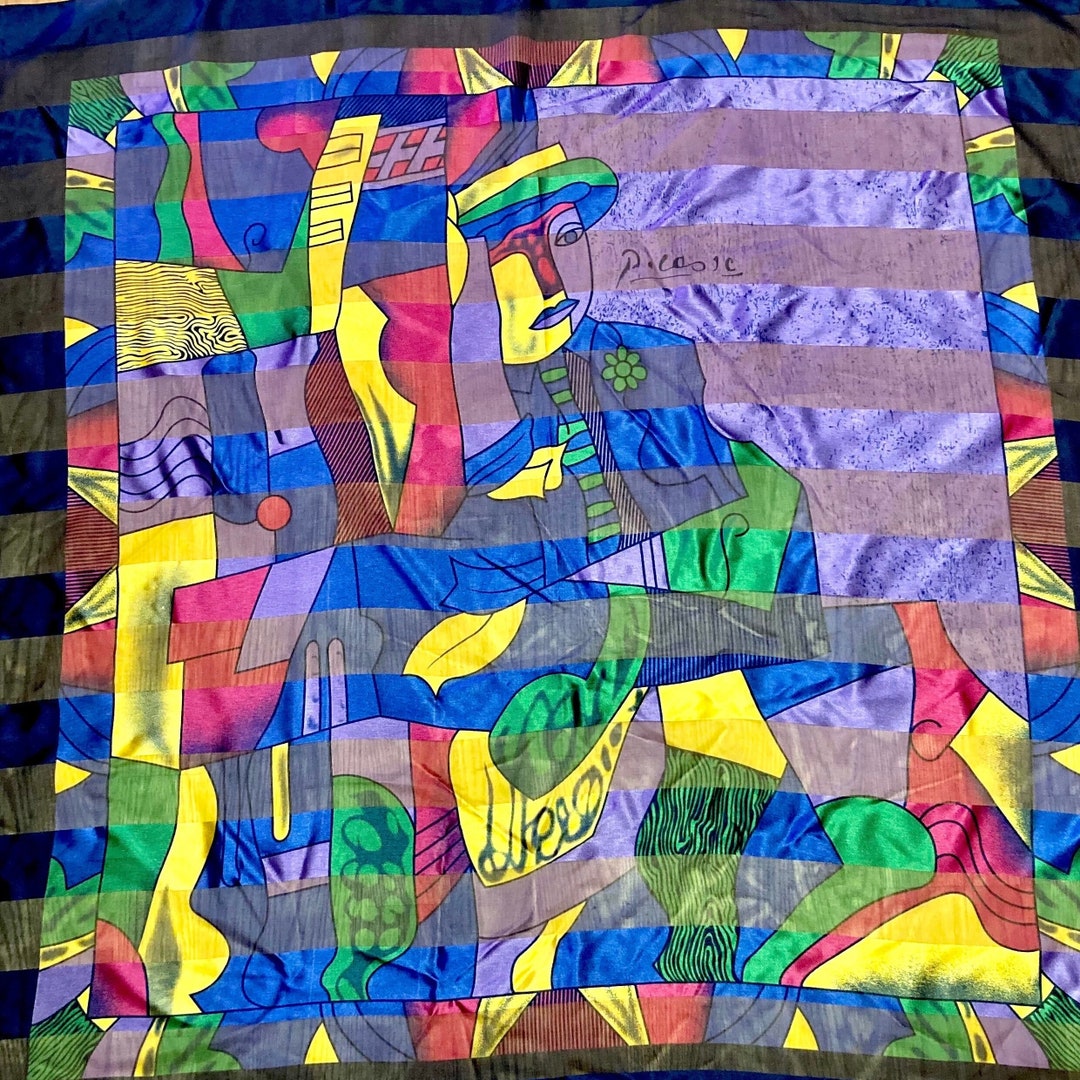 Picasso Signature Vintage Picasso Signature Era 80s Colorful Artsy Sheer - Etsy