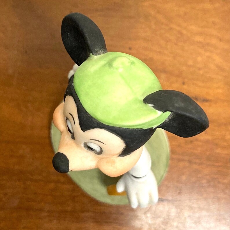 1980s Mickey Mouse Tennis Player Figurine, Bisque Porcelain, Walt Disney collectible statue, Tennis enthusiast gift, vintage Cartoon mouse.