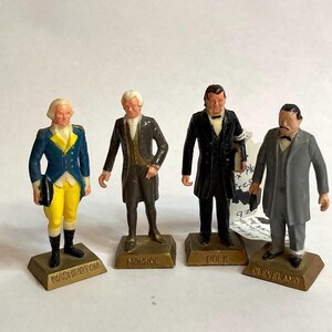 50's マーワル社 男像 アンティークUSA Antique オブジェ Nostalgic Vintage 1960s MARX U.S. Presidents Lot of 4 Figurines