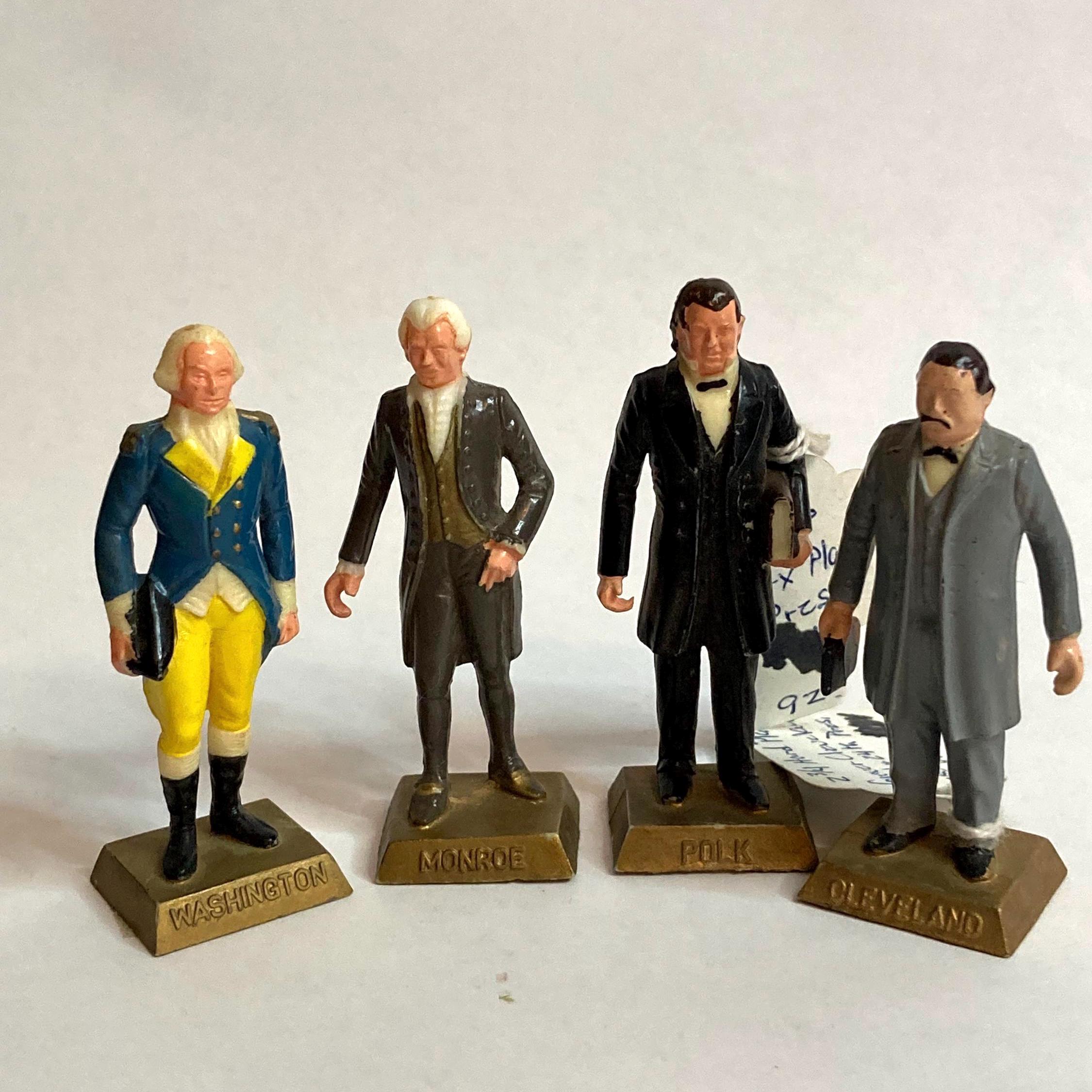 Nostalgic Vintage 1960s MARX U.S. Presidents Lot of 4 Figurines