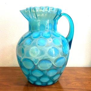 Beautiful 1940s Vintage Fenton Aqua Blue Opalescent 