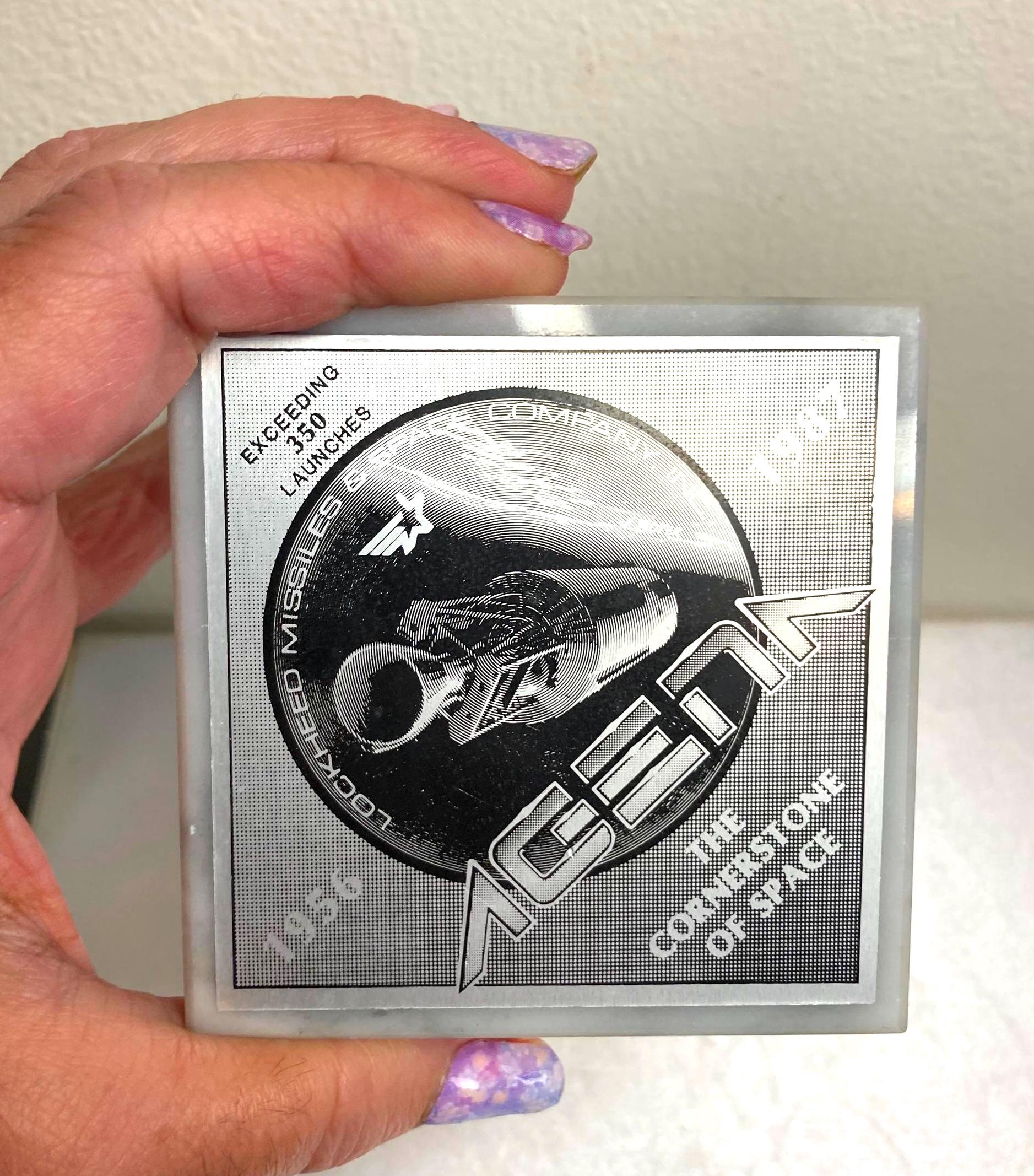 Lockheed Missile & Space Marble Paperweight, Vintage Space Memorabilia ...