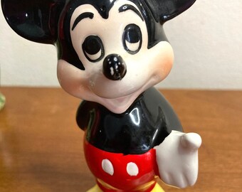 Vintage 1980s Pair of Walt Disney Productions Painted Ceramic