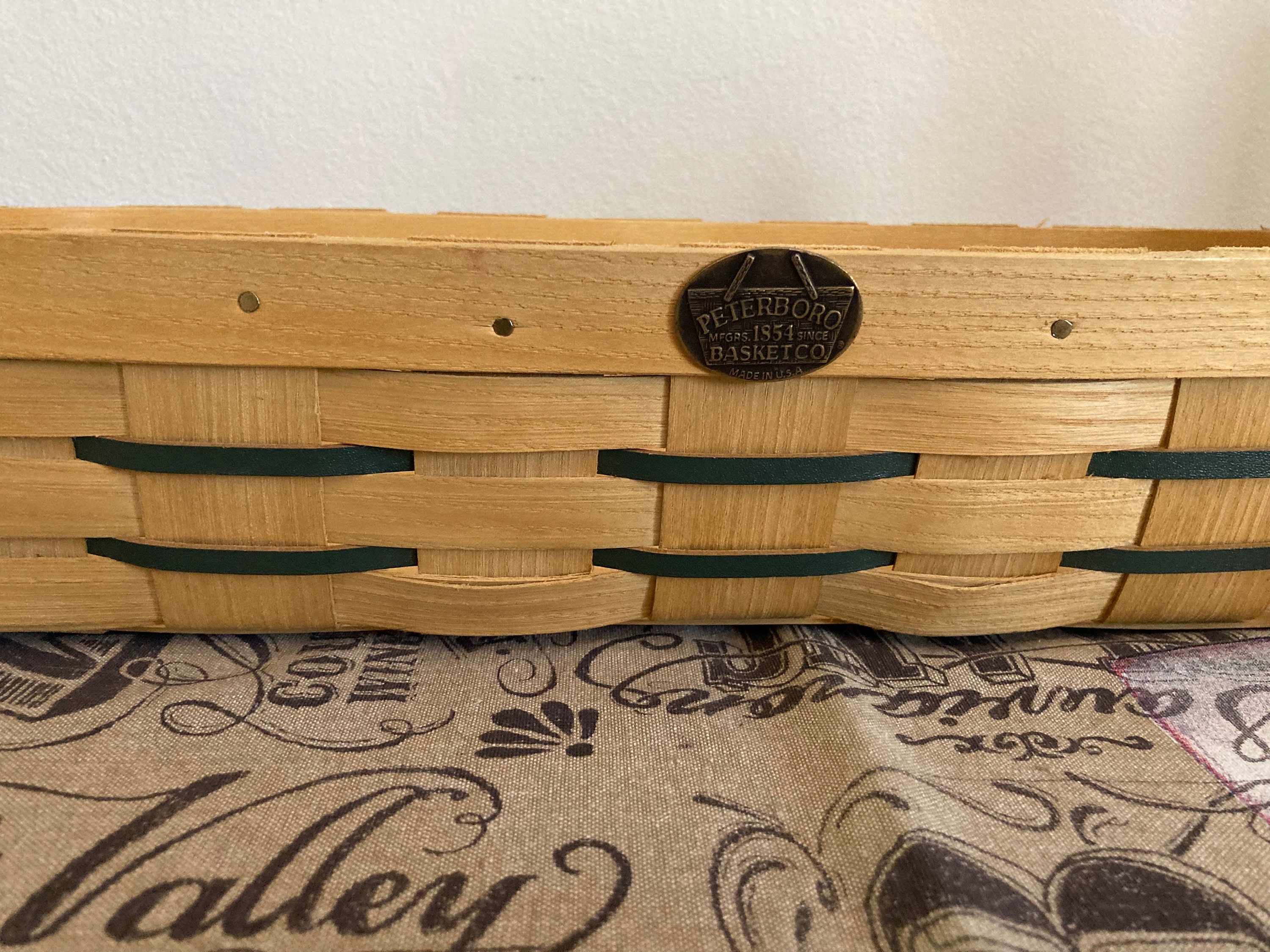 Peterborough Weaved White Ash and Leather Bread Basket With Matching Dividers or Trivets. This