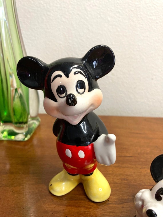 Vintage 1980s Pair of Walt Disney Productions Painted Ceramic