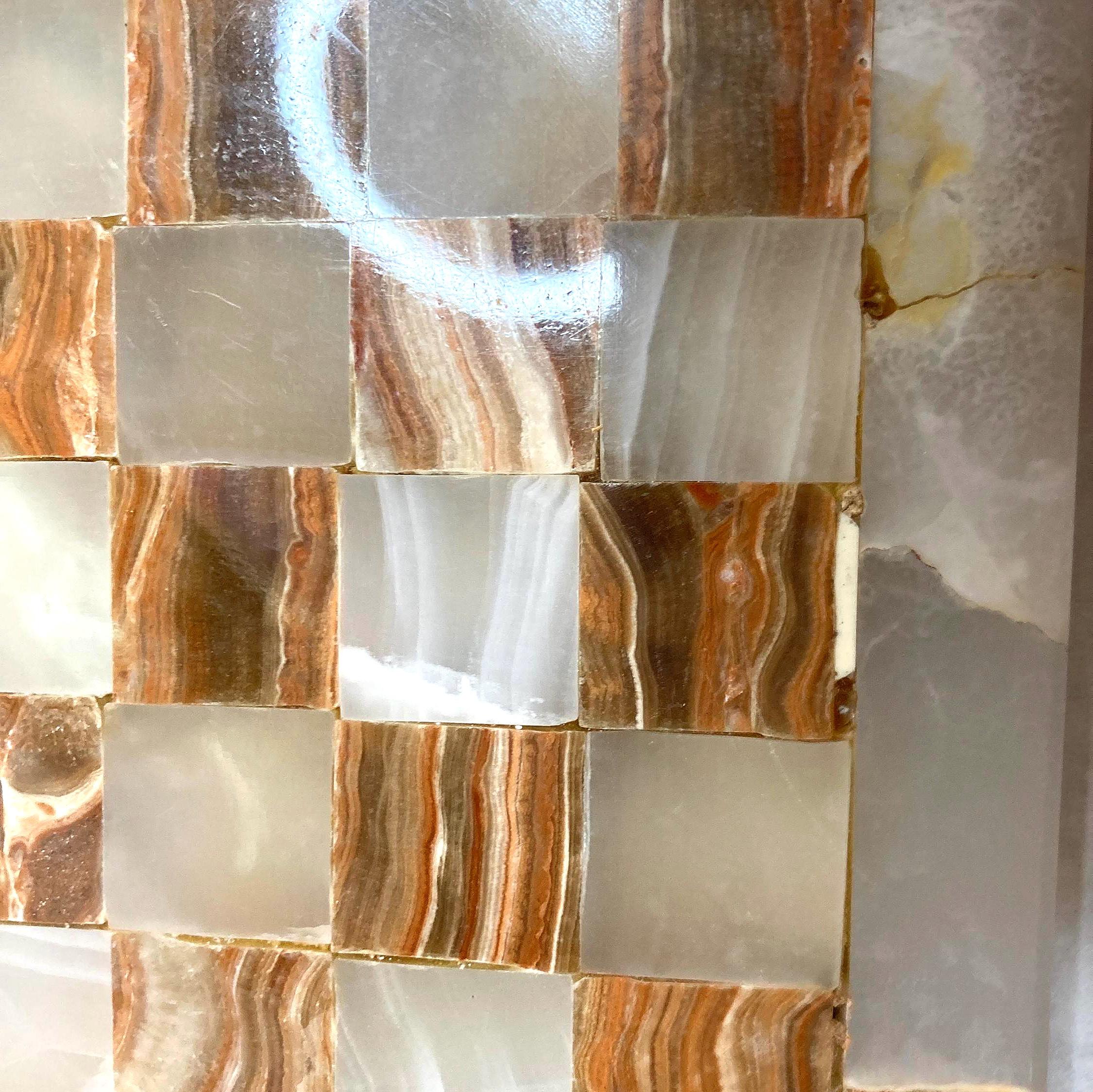 Stone Checker Pattern Old Onyx Marble Stone Checker Board, Hand Carved, Heavy Rustic 8x8 ...