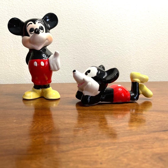 Vintage 1980s Pair of Walt Disney Productions Painted Ceramic