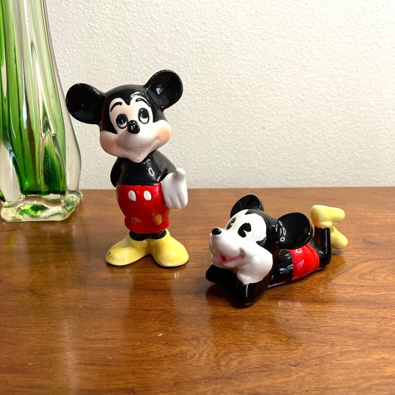 Disney Mickey Mouse フィギュア ビンテージ Vintage 1980s Pair of Walt Disney Productions Painted Ceramic