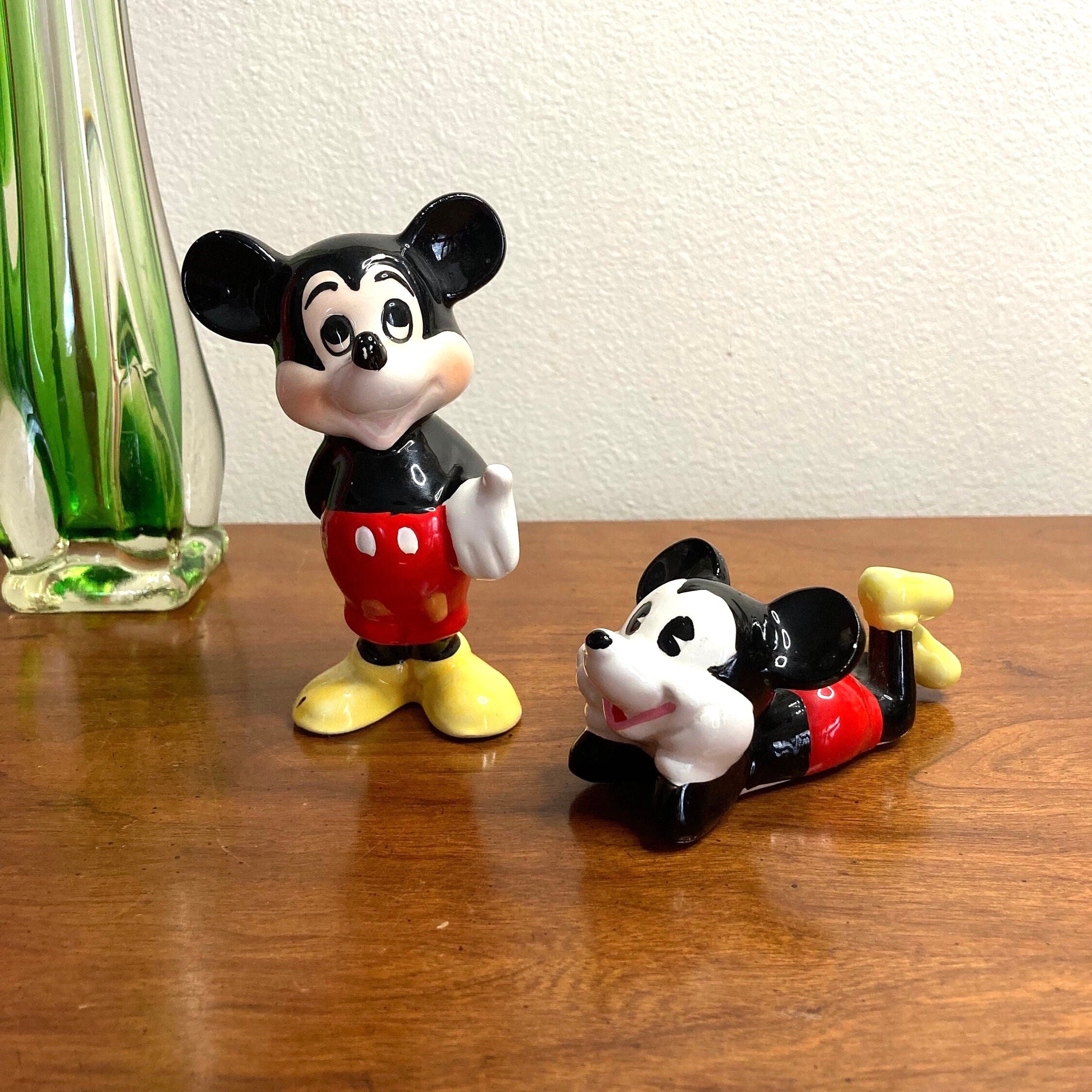 Vintage 1980s Pair of Walt Disney Productions Painted Ceramic
