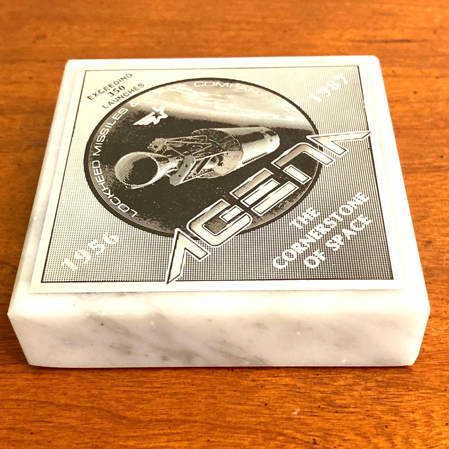 Lockheed Missile & Space Marble Paperweight, Vintage Space Memorabilia ...