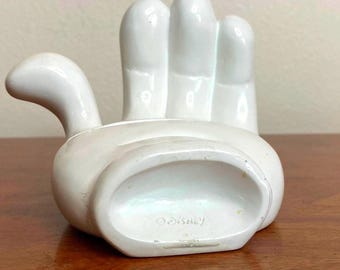 Vintage Mickey Mouse White Glove Business Card Holder, cell phone holder, photo recipe display, cartoon anime desk card holder, teacher gift