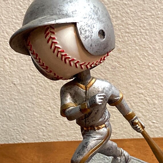Vintage Baseball Bobble Figurine, Resin Baseball Sports Trophy