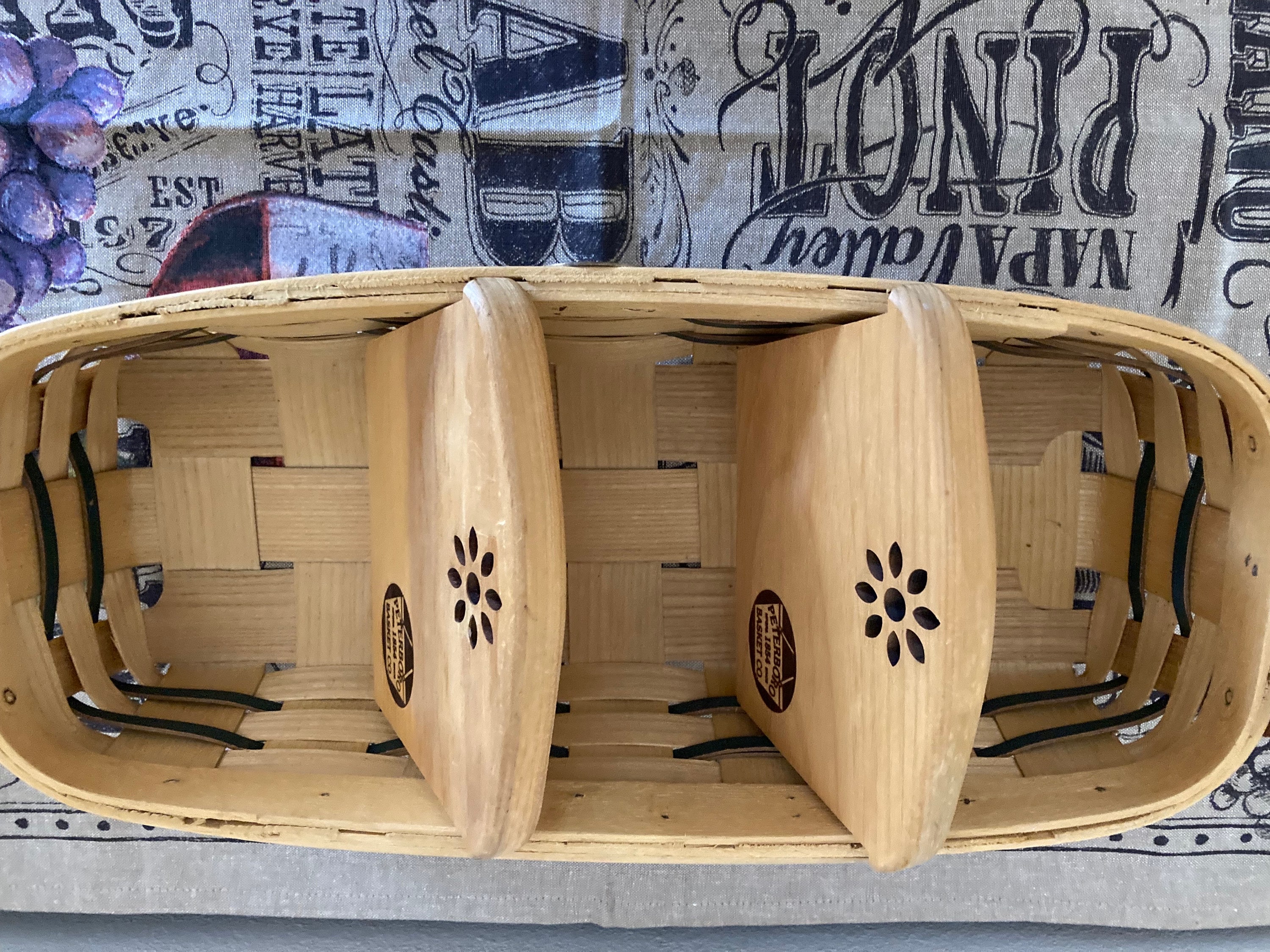 Peterborough Weaved White Ash and Leather Bread Basket With Matching