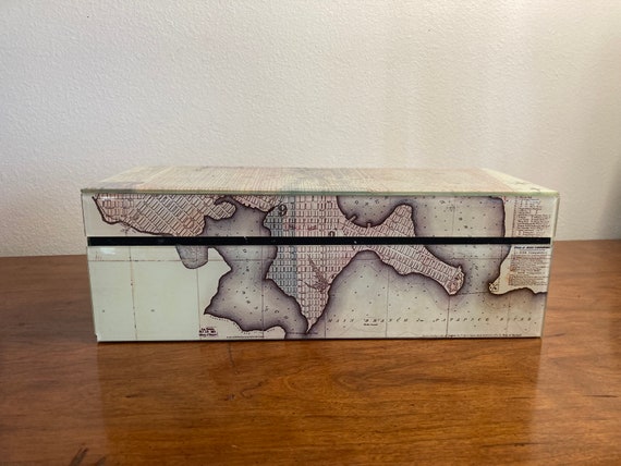 Vintage high quality old world map jewelry box ma… - image 4