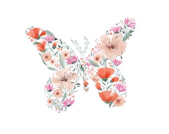 Estampados florales, láminas botánicas de mariposas para descargar al instante, láminas con ilustraciones de mariposas, arte bohemio • Obra de arte original