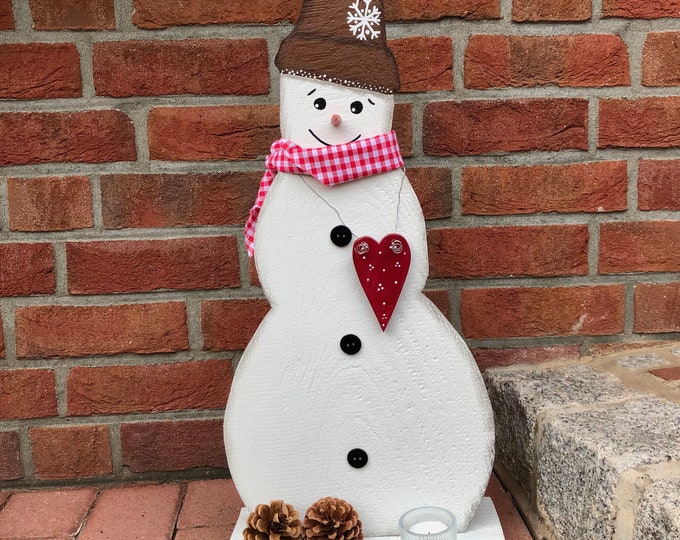 Collection D'Art Kreuzstichkissen 'Fröhlicher Schneemann' – 40x40 Cm, Vorgezeichnet, Inkl. Garn & Nadel