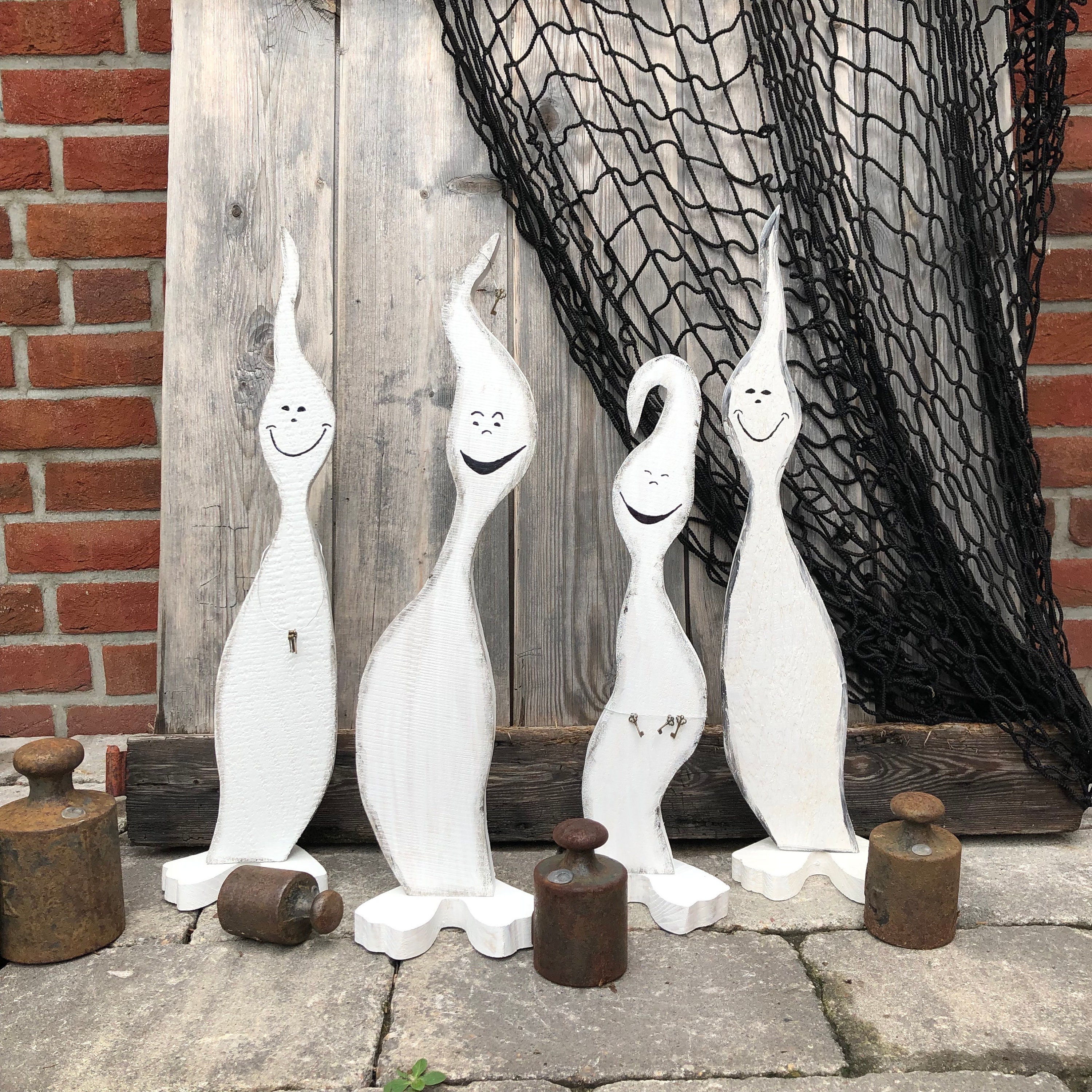 Halloween Geister Figuren Aus Harz - Sitzende Deko Für Garten & Haus