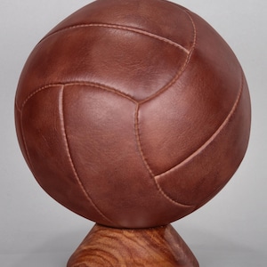 Handmade Vintage Leather Soccer Ball: 1900s Style Sports Decor