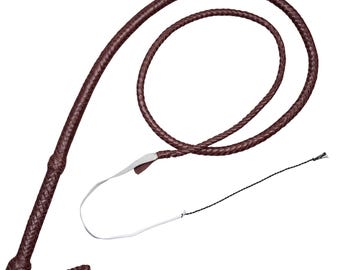 Hand Braided Kangaroo Leather Bullwhip: Indiana Jones Style Prop