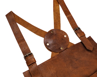 Personalized Leather Work Apron: Vintage Barber, Blacksmith, BBQ