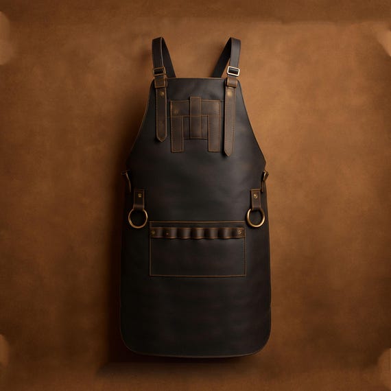 ハンドメイドヴィンテージレザーエプロン - ヴィンテージワックス